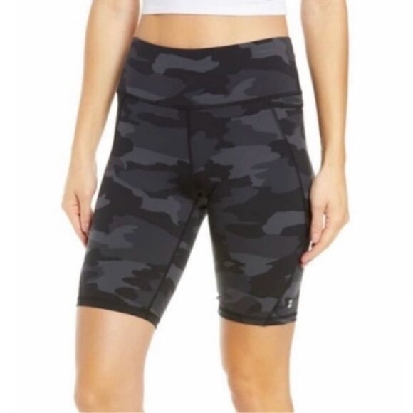 Sweaty Betty Power Biker Shorts Women's High Waist Camo Black Gray S - Picture 2 of 6